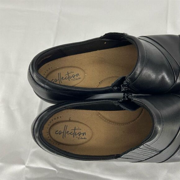 Clarks Women's Channing Essa Black Leather Clogs Size 10 Casual Shoes - Picture 10 of 10